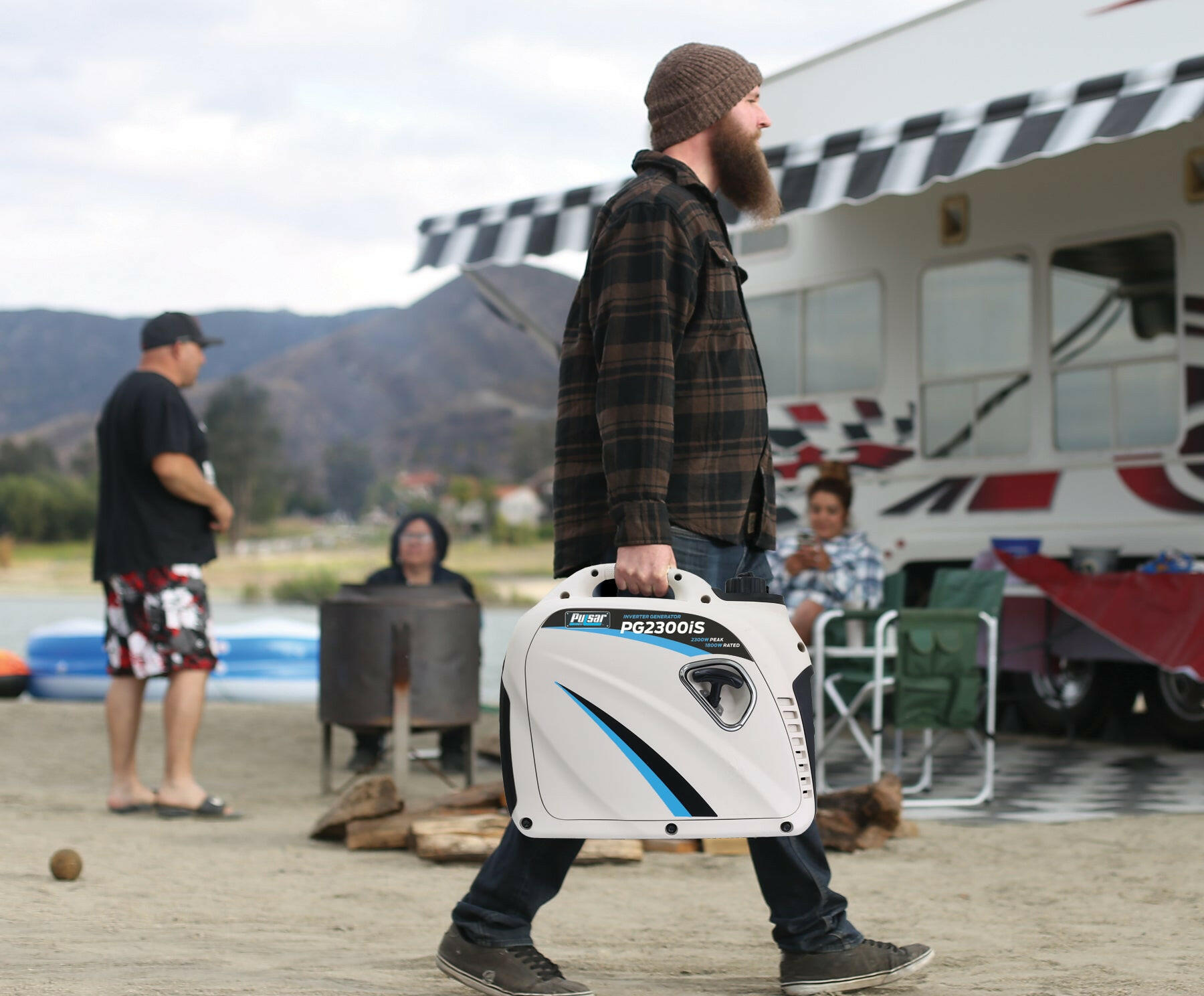 Pulsar 2,300W Portable Gas-Powered Quiet Inverter Generator with USB Port,-2