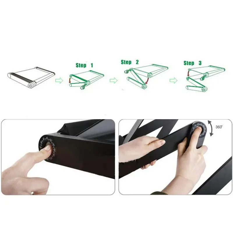 Adjustable Laptop Desk Stand Cooler Portable Ergonomic Lapdesk For Bed Sofa PC Notebook Table Desk With Mouses Pad