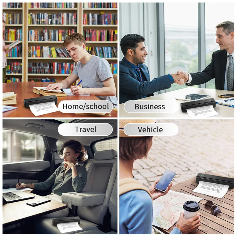 Portable Bluetooth A4 Printer Inkless Office Documents PDF Photos Homework Memos Notes Thermal Printer Android IOS Windows MacOS